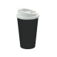 Kaffeebecher Premium Deluxe - schwarz/weiß